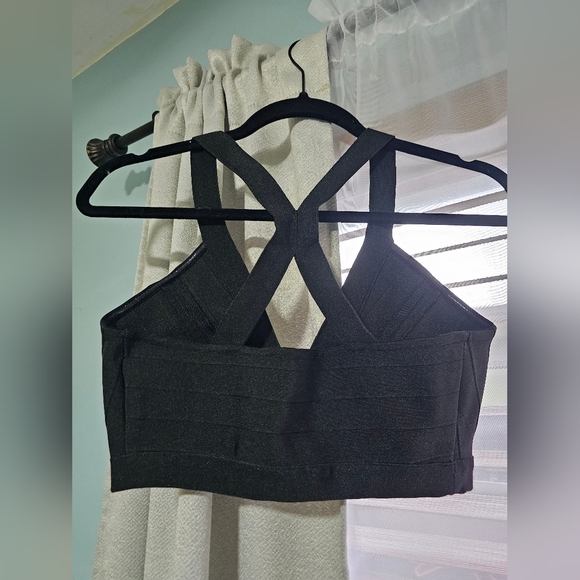 WOW Couture Cross Back Lux Bandage Bralette, Black - - Size Small - Picture 2 of 11